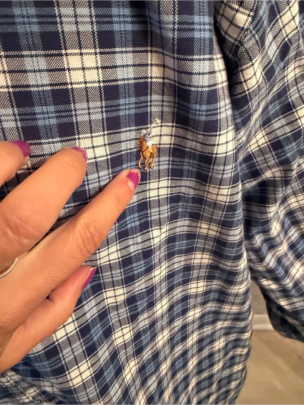Polo Ralph Lauren Classic Blue Plaid Button-Down Men's Shirt